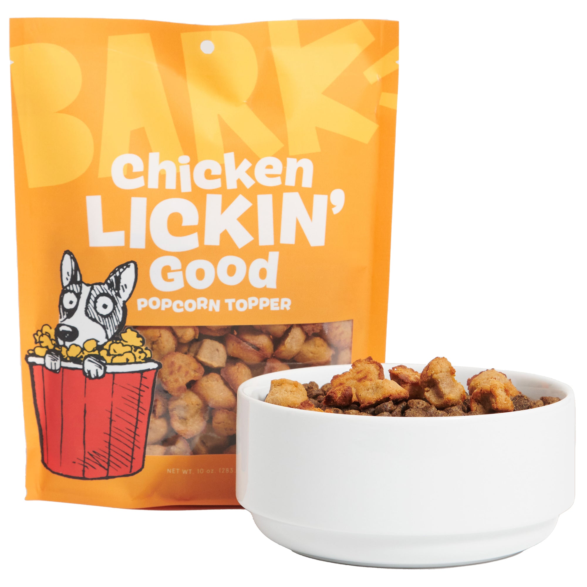 Chicken Lickin' Good Popcorn Dog Food Topper